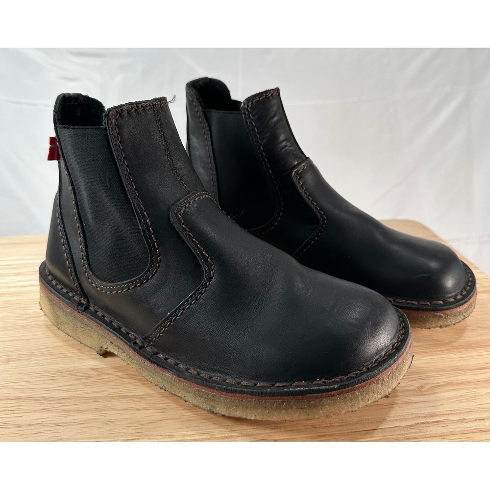 Duckfeet Roskilde Black Leather Chelsea Boots Crepe Sole EU 39 US M 7 W 8.5-9